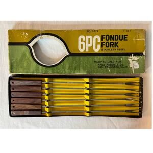 Vintage Fondue Fork Set Stainless Steel Fred Roberts Co.